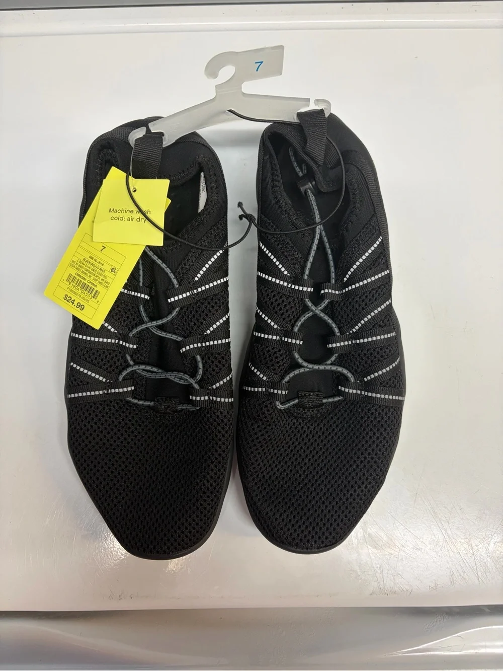 all in motion Black Mesh Slip-On Water Shoes with Reflective Detail NWT